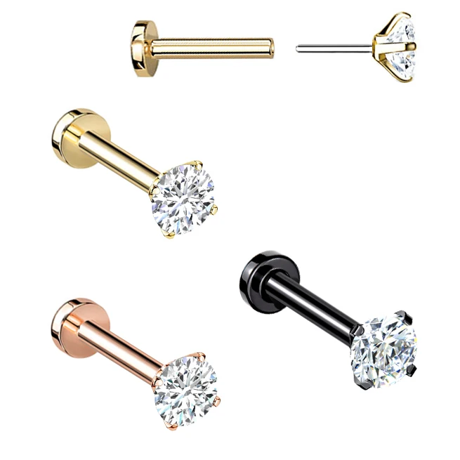 2024 Fashion ASTM F136 Titanium Labret Piercing Lip Ring Titanium Piercing Body Jewelry