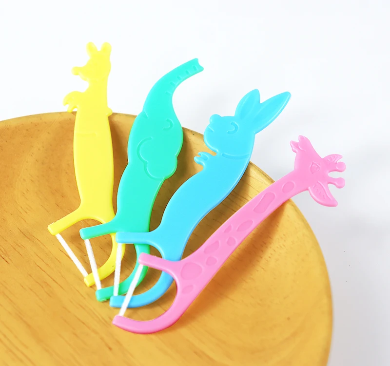 Private Label Bpa Free Colored Ultra Floss Kids Plastic Dental Flosser Pick Toothpick With Case For Children