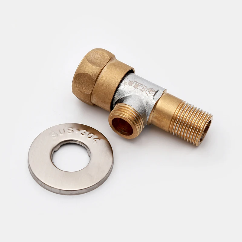 Good quality All copper Triangle valve G1/2 90 degree wall mounted Brass body brass handle angle valve for bathroom