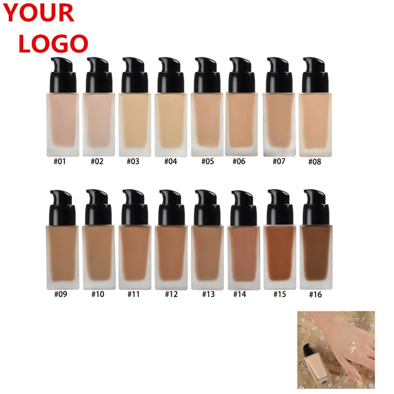 Makeup Foundation Mineral Sunscreen Custom Your Logo Waterproof Full Coverage Oil Free Liquid Matte Foundation