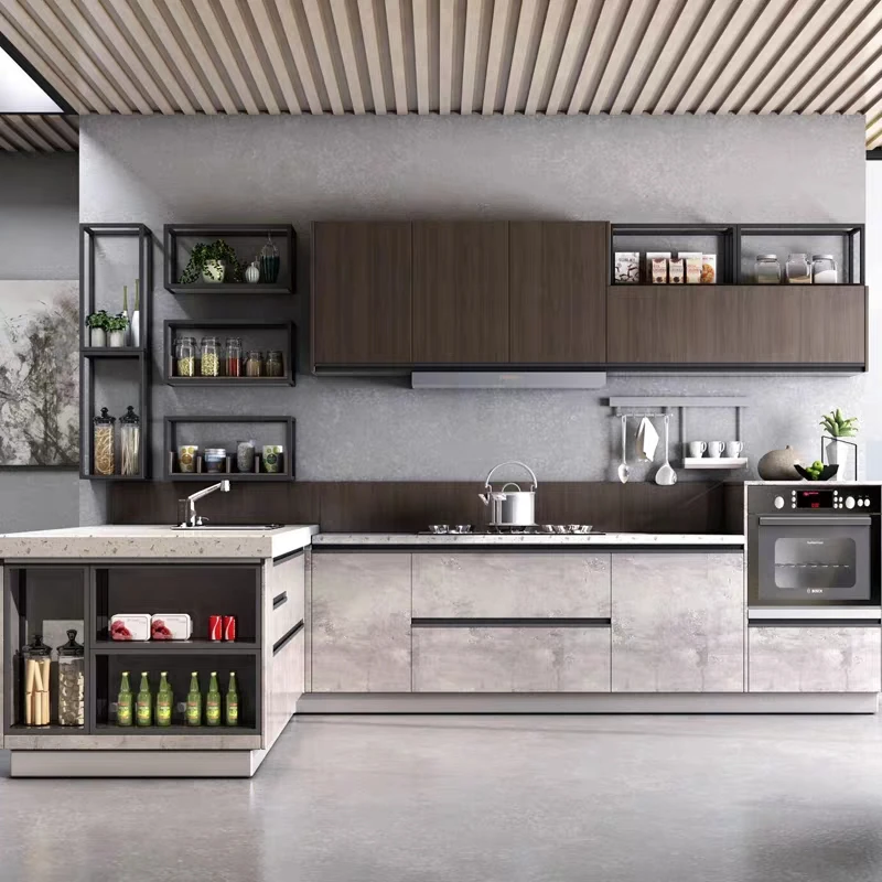 
contemporary style acrylic self assemble kitchen cabinets designs storage furniture for small kitchens hot selling 