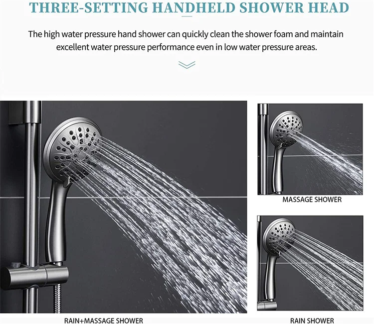 In-wall Installation Nickle Polished Brass shower system set hot and cold shower mixer  set for bathroom