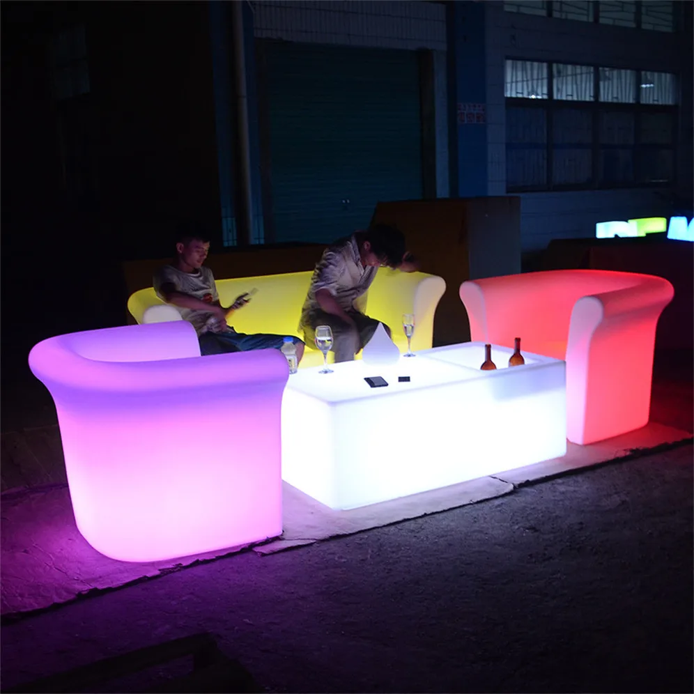 
led tables and bar chairs used/plastic furniture led lighted table/mesas y sillas para bar usadas/outdoor led furniture 