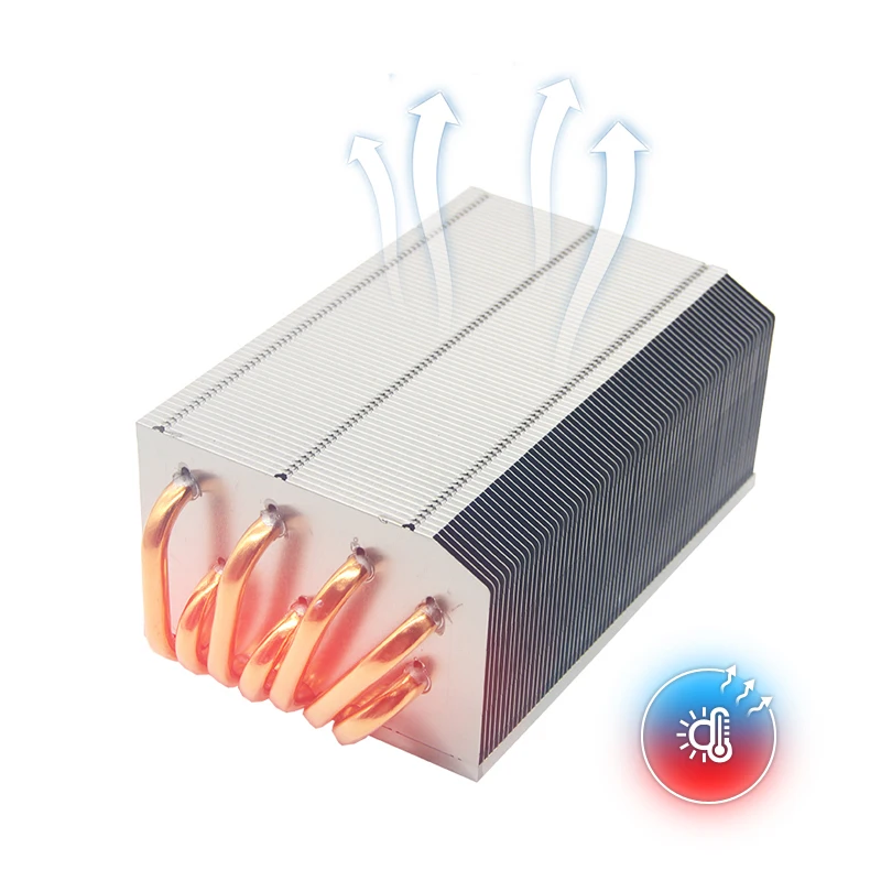 Custom High Power LED Light Source Radiator System Aluminum Copper Bottom with 14 Strip Heat Pipes for Stage Light  Heat Sinks