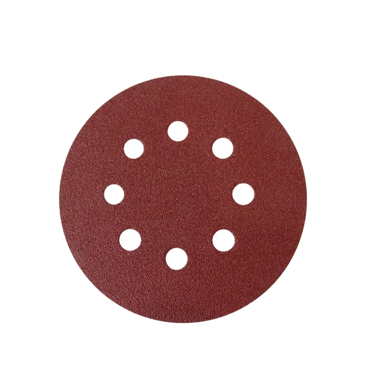 Factory Price 5 Inch 8 Holes Aluminium Oxide Hook and Loop Sandpaper Sanding Discs