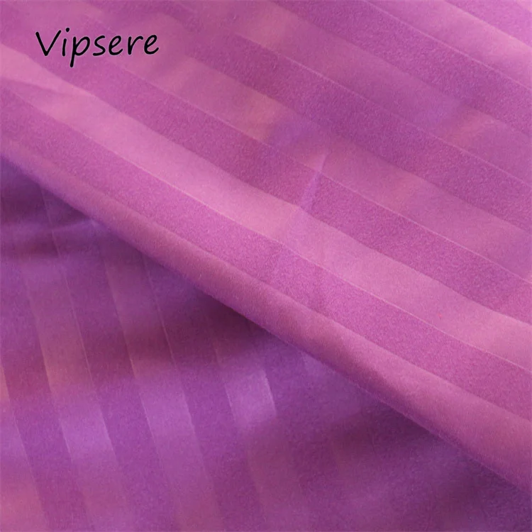 Luxury Purple 1cm embossed satin stripe custom fabric hotel 100% polyester quilt cover bedsheets fabric