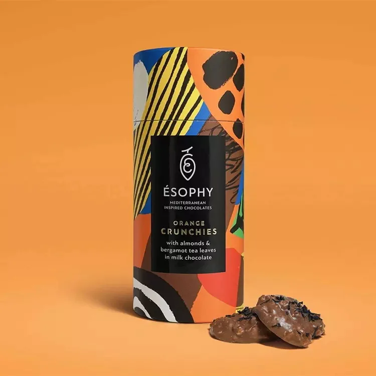 Sustainable Dry Fruits Almond Cylinder Packaging Paper Craft Box For Food Custom Chocolate Cake Boxes And Packaging