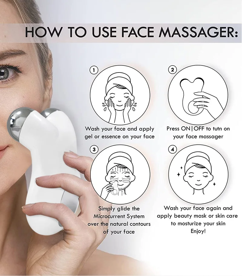 Portable Professional Face Lift Machine Skin Tightening Rejuvenation Beauty Massager Microcurrent Facial Toning Device