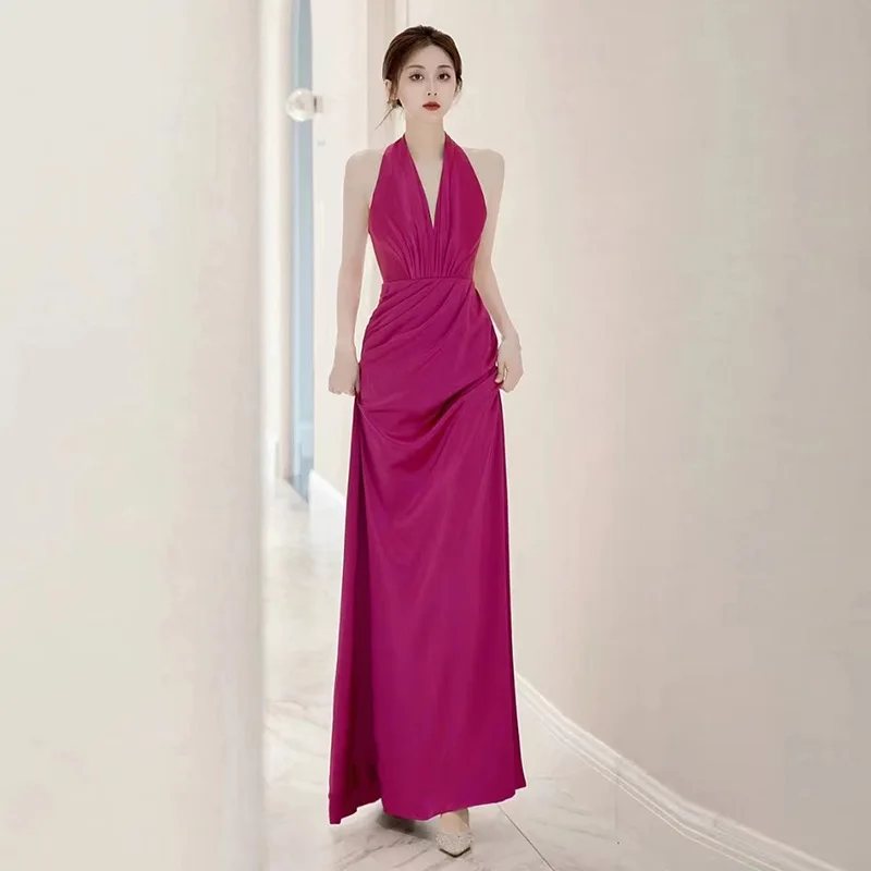 ZX-1204  2025 Royal Style evening Gown Fashionable Light Luxury Classic Elegant with Half Sleeve Wrap Waistline and Lace Back