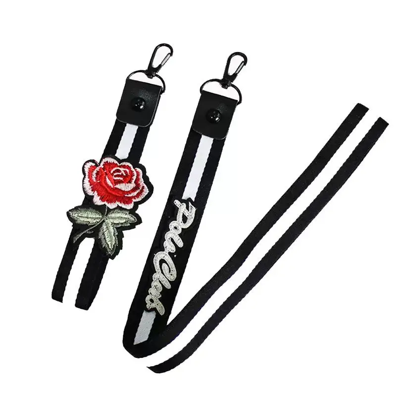 Wholesale Custom Anime Style Keychain Personalized Fabric Embroidery Patch Key Ring Tag Made of Plastic and Metal