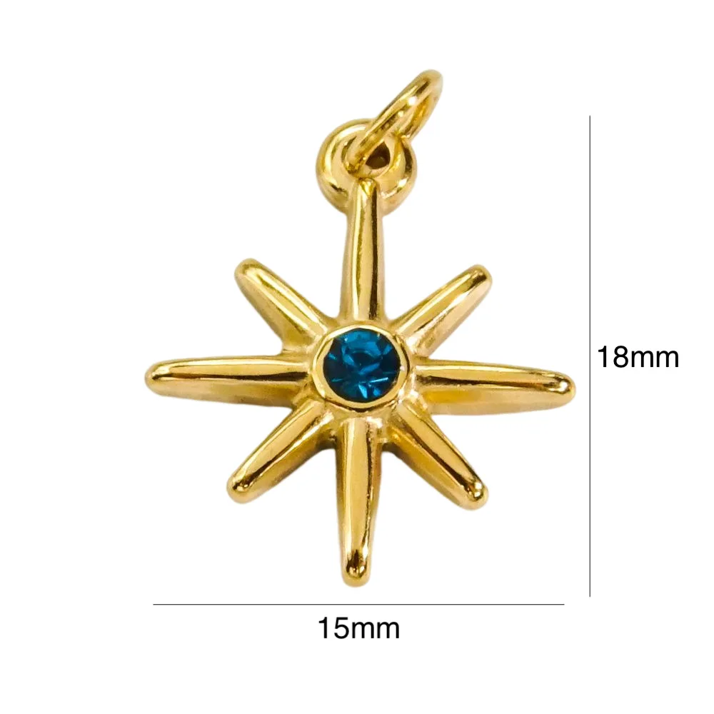 Stainless Steel Hexagram Star Charm Pendant Crystal Cubic Zirconia Star Diamond Charms For Jewelry Making
