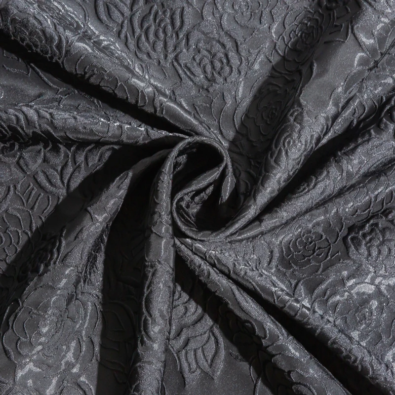 KEER Factory Custom JDD8329 Women Dress Yarn Dyed Lurex Clothing Manufacturer 3D Jacquard Fabric Dress