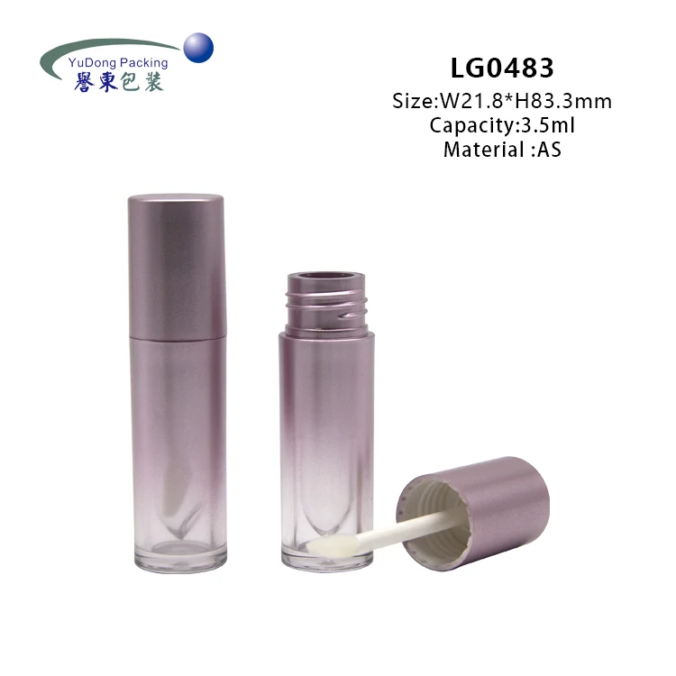 2022 wholesale 3ml gradient frosted lip gloss tubes with wands custom logo
