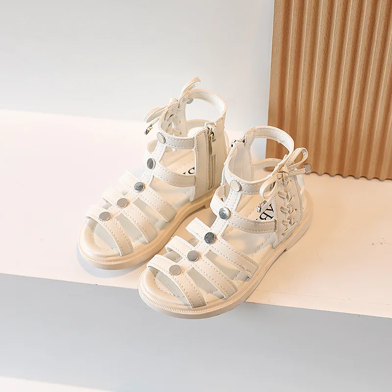 Nian OEM Zapatos De New Fashion Trendy White Rubber Children Shoes For Girls With Heels