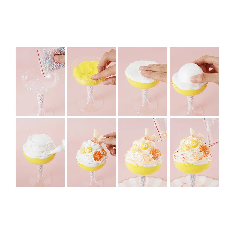 2024 New Design Non Toxic Diy Ice Cream Glue Kit Whipped Cream Clay Glue Whipped Simulation Case