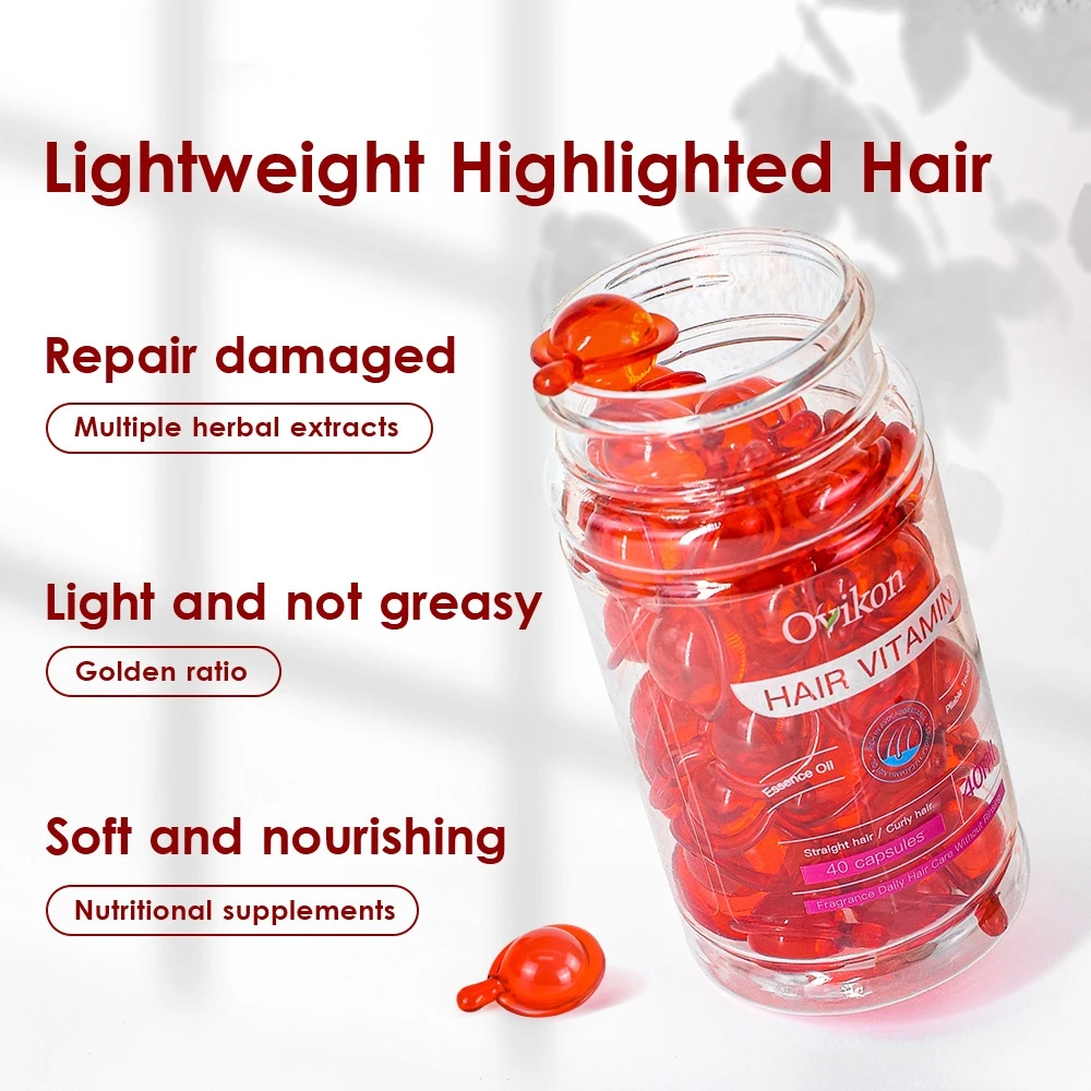 Factory Price Hair Care Essential Oil Capsule Vitamin Serum 40 Capsules Hair Vitamin Capsule