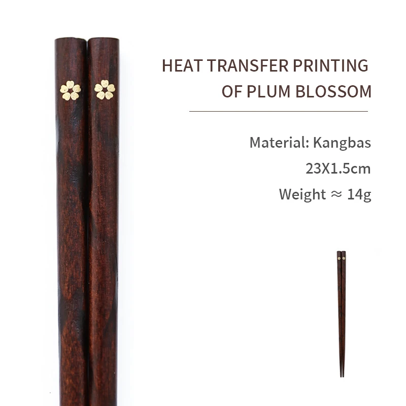 Stock Ironwood Japanese Style Reusable Sushi Printed Olive Japanese Black Chopstick Logo Wooden Custom Wood Chopsticks