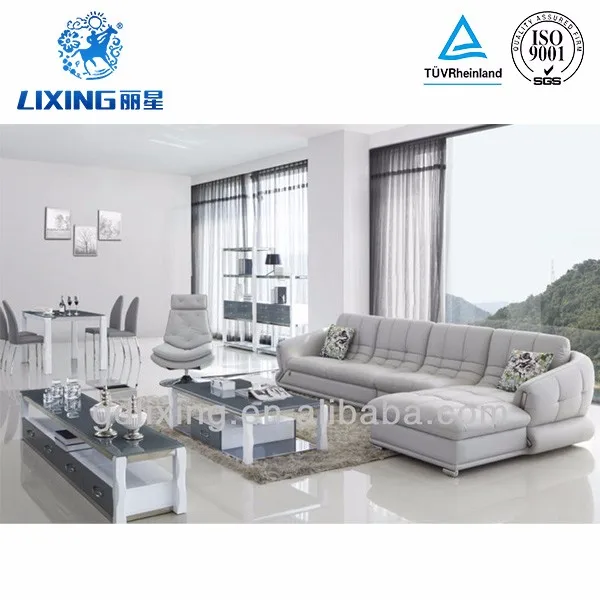 
Living room hotel use leather sofa set modern sectional furniture 2y552 