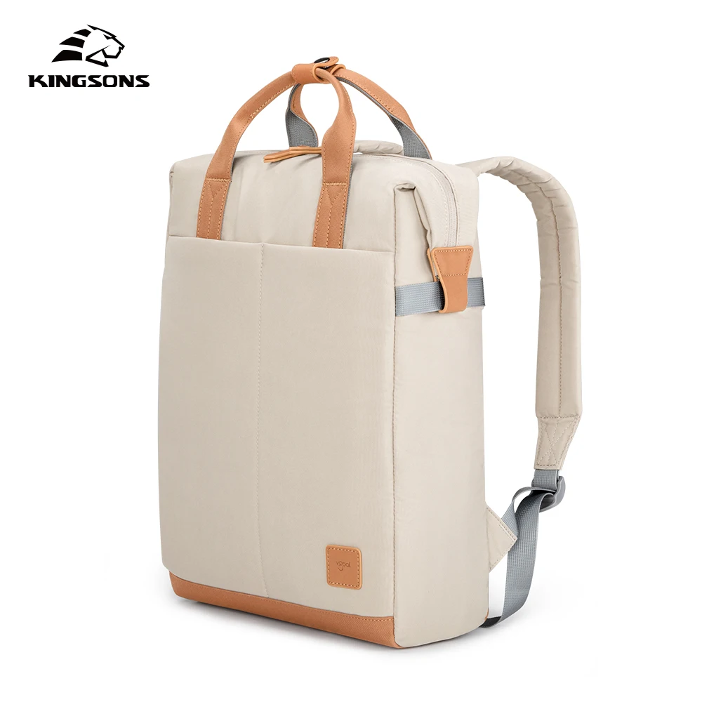 Kingsons GRS RPET polyester light weight fashion college bags girls school backpack for 15.6 inch laptop university student bag