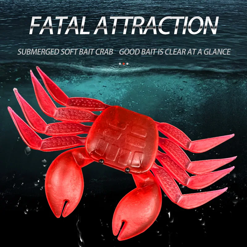 Artificial Crab Lure Bait 3D Simulation Soft Fish Bait Fishing Lures for Bass Trout Fishing Tackle Accessories