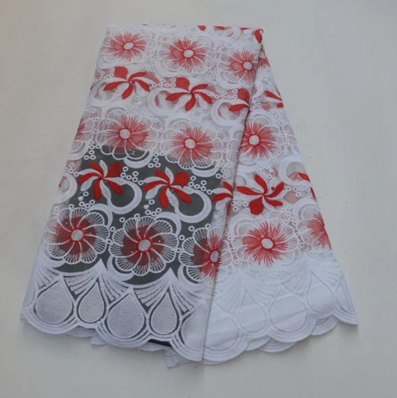 AR#107-116 African  Embroidered Fabric Polyester Materials French Net Lace For Wedding Dress
