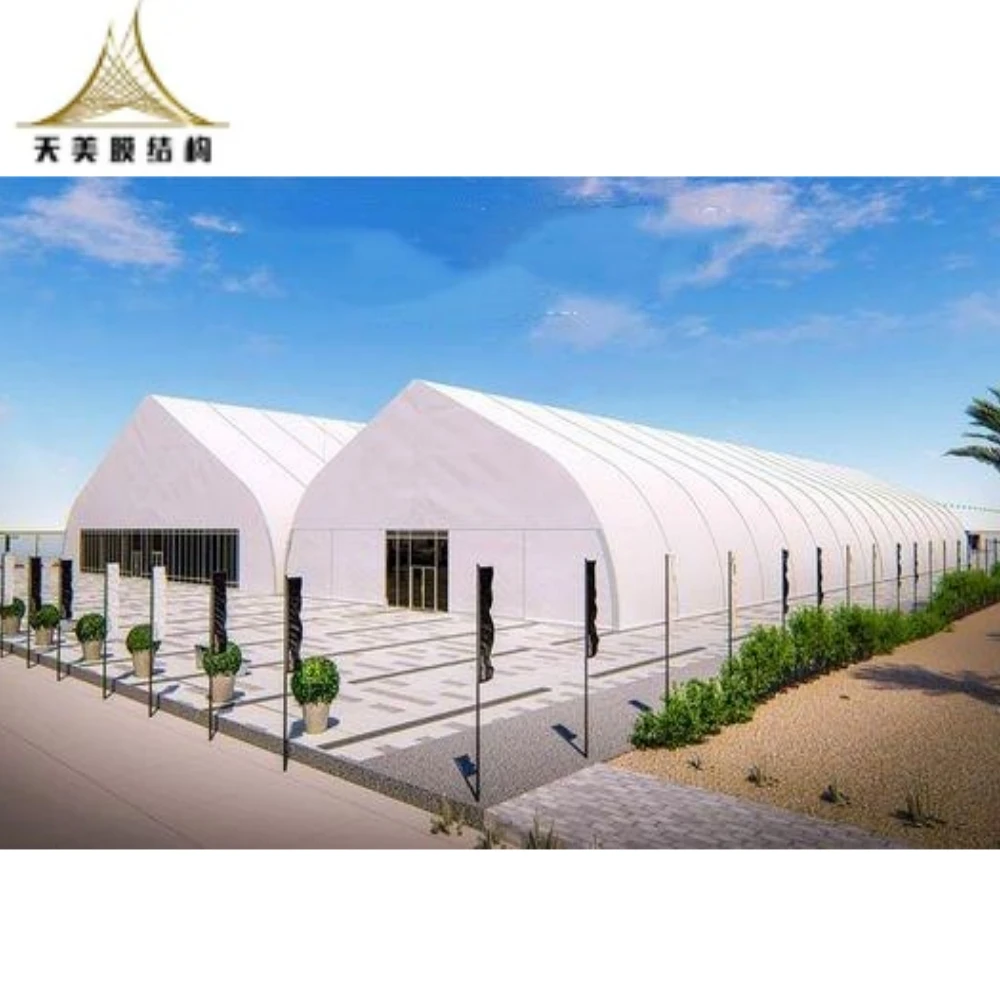 Custom 2024 New Large Aluminum Frame Curve Tent Marquee Canopy Tent for Indoor Tennis Court Roof