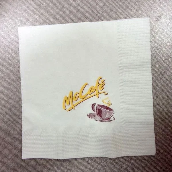 White restaurant tissue 23*23cm with customized logo