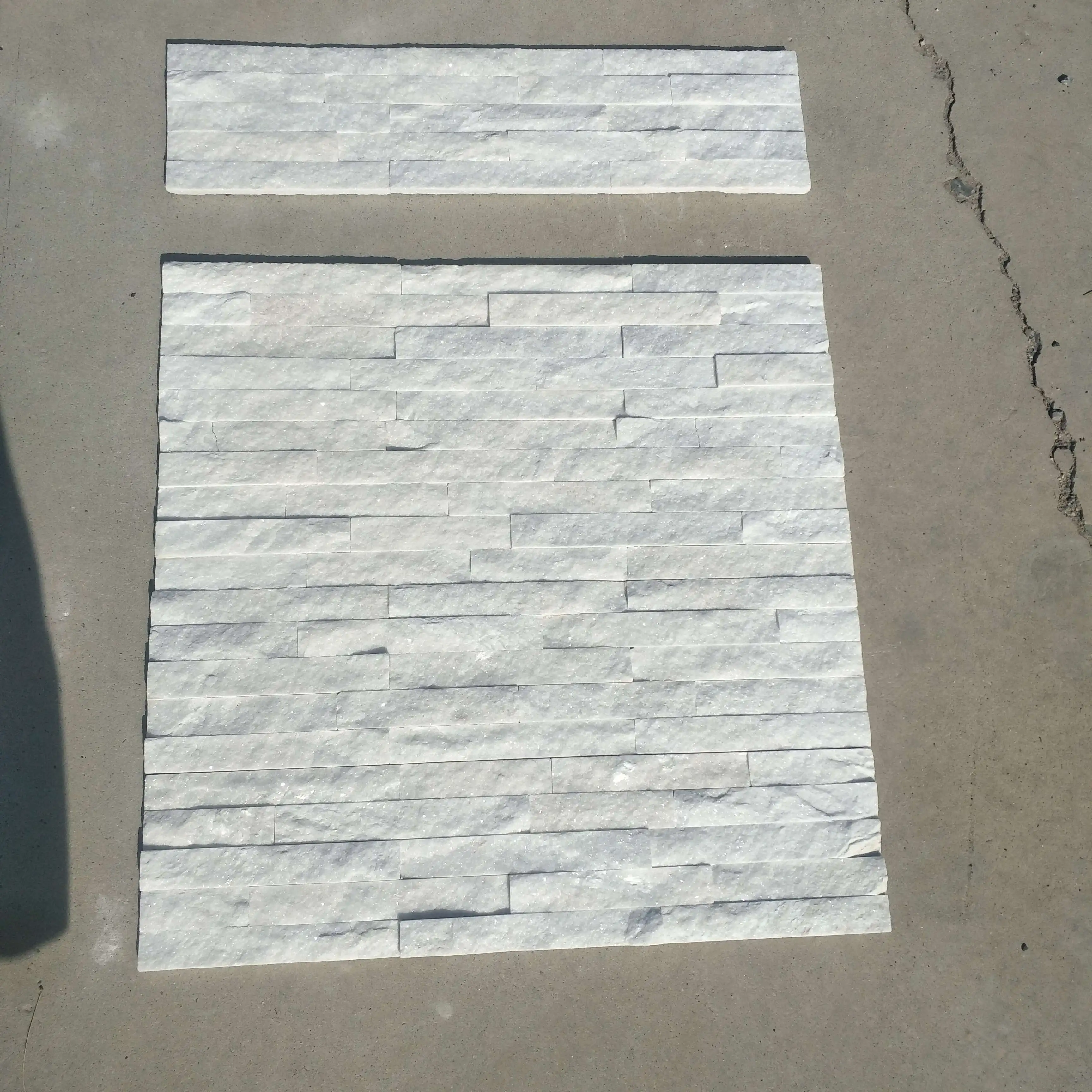 Cheap  interior and outdoor white quartzite wall panel cladding culture stone Cultural Stone