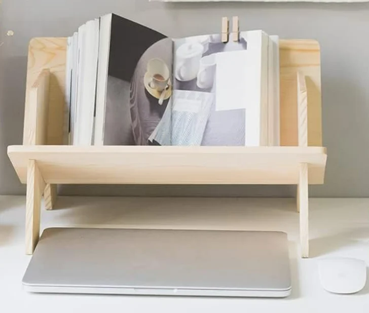 Desktop Book Shelf Organizer Bookshelves Fox Claw Wood Bookcase in Living Room Storage Rack for CDs/Magazine/Books Display