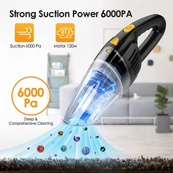 
2021 120W Cordless Auto Lightweight High Suction Rechargeable Portable Vacuum Cleaner Car Wireless Car Vacuum Cleaner 