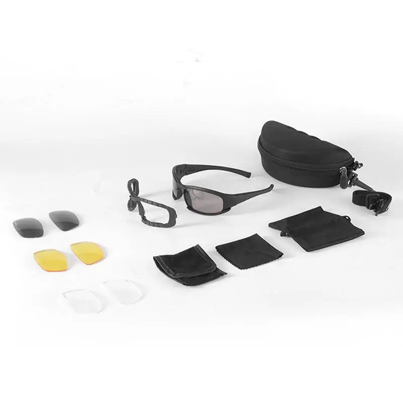 Goggles Riding Glasses Sand CS Shooting Explosion-proof Fan Four Pieces Motorcycle Goggles