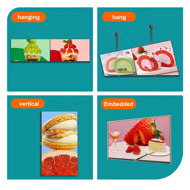 High brightness 4K window LCD display network kiosk Wall-mounted digital signage for Restaurants and Cafes