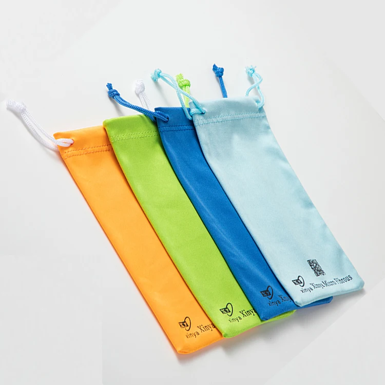 Multi Color Silk Screen Printing Soft Custom Glasses Bag Eyeglasses  Pouch Soft Cell Phone Pouch Sunglasses Drawstring Pouch