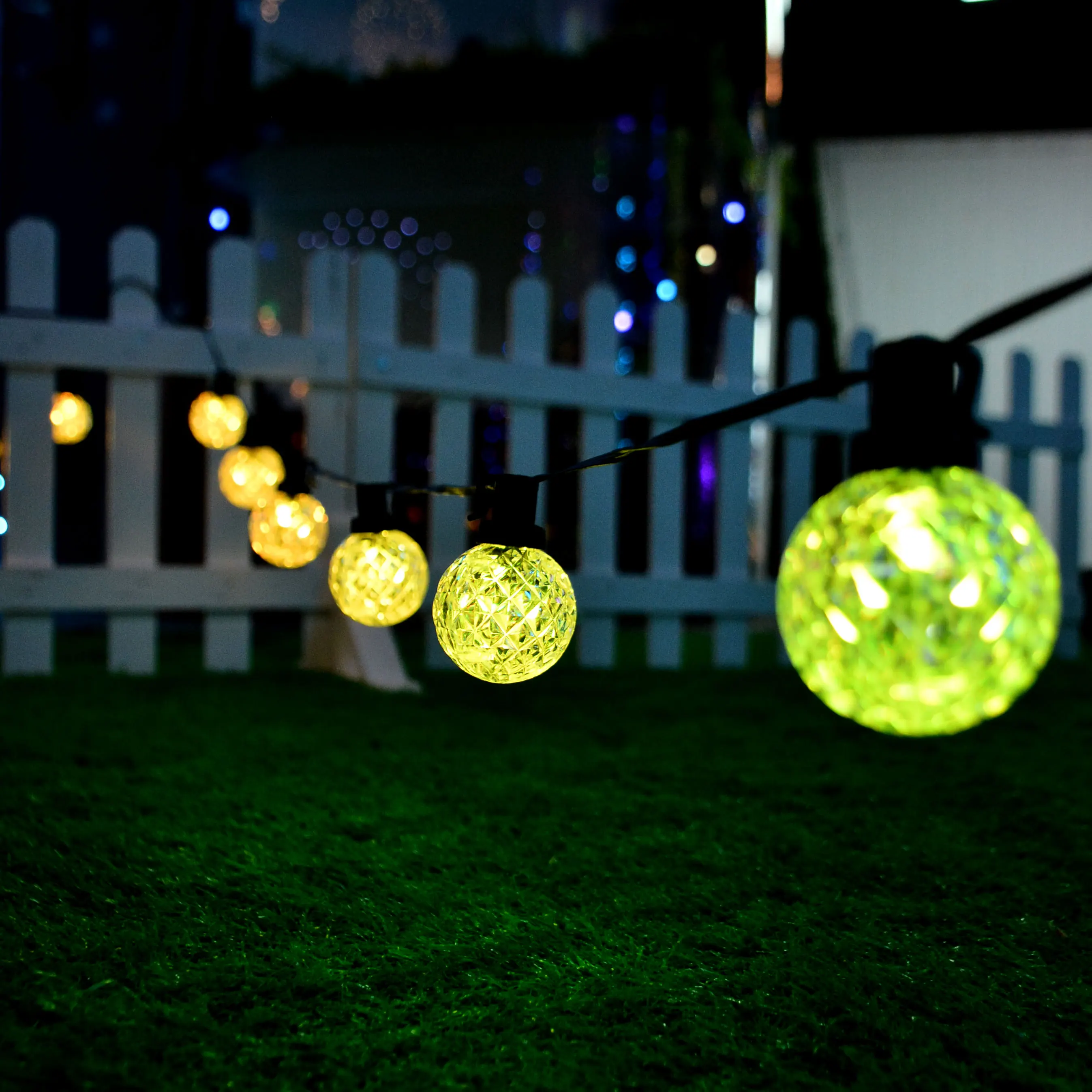 Smart outdoor string light G40 smart string light solar garden light outdoor waterproof led home courtyard decoration