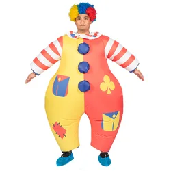 New Style Polyester Free Size Funny Halloween Circus Clown Performance Inflatable Costume Suit