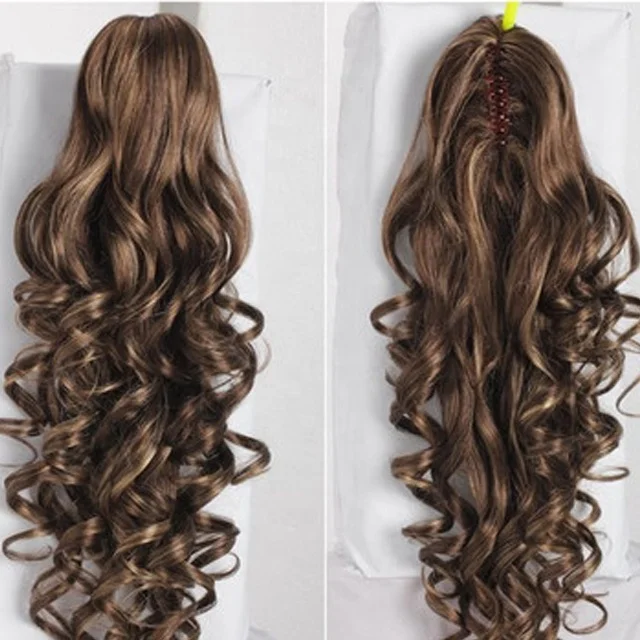 Manufacturers Wholesale Girls Grab Clip Wigs, Pony Tail Long Hair Fluffy Big Wave Claw Clip Wigs