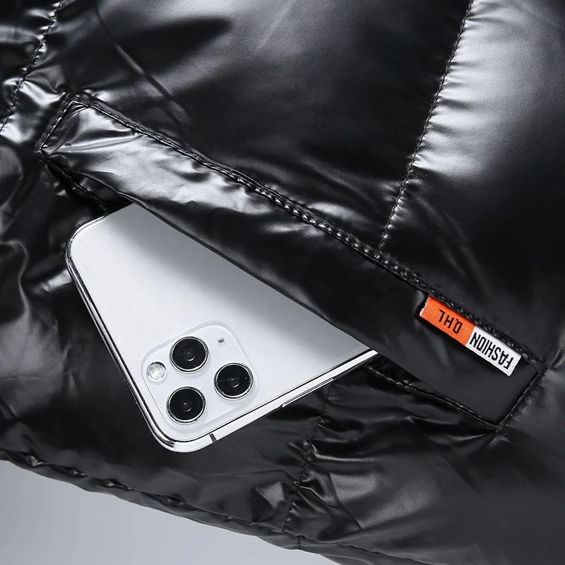 wholesale winter polyester jacket custom ,custom lightweight puffer cropped hooded down casual packable shiny puffer jacket