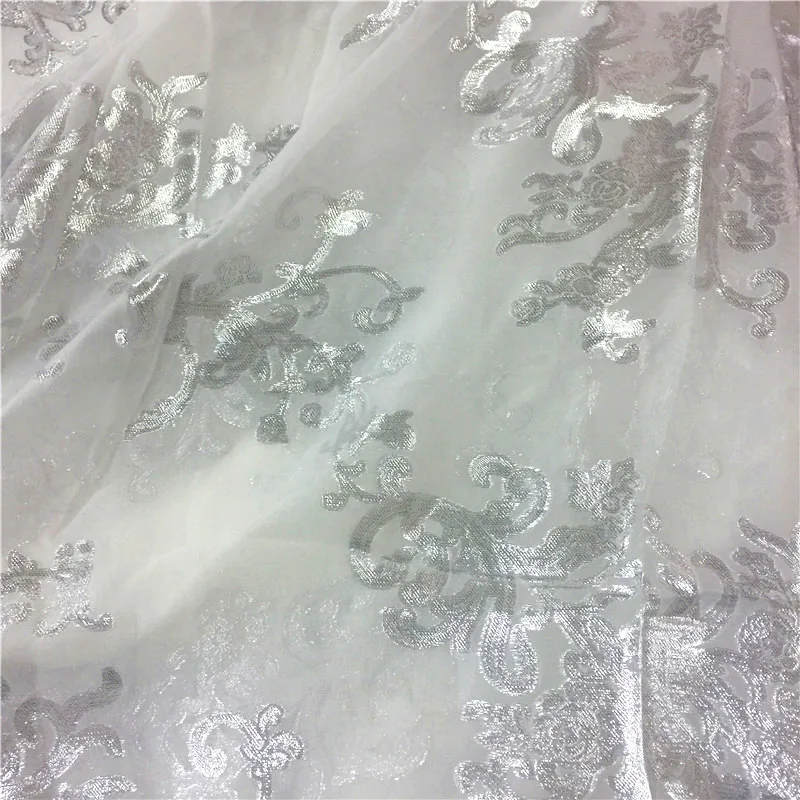 Шелковая жаккардовая ткань, шелковая Смешанная люрексом парчовая ткань, шелковая Сари ткань