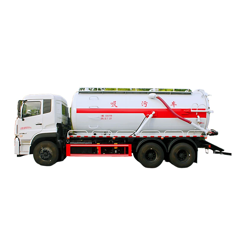 Vacuum Pump Sanitation Vehicles Clean Sludge 25T 14.28cbm Heavy Duty Truck Sewage Suction Truck