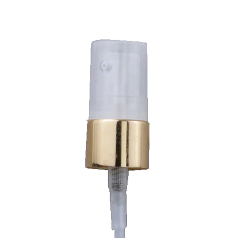 New Design Small Mouth 18mm 20mm 24mm Empty Round Gold Aluminum Plastic Serum Pump Cream Dispenser for cosmetic bottle NK-29-16A
