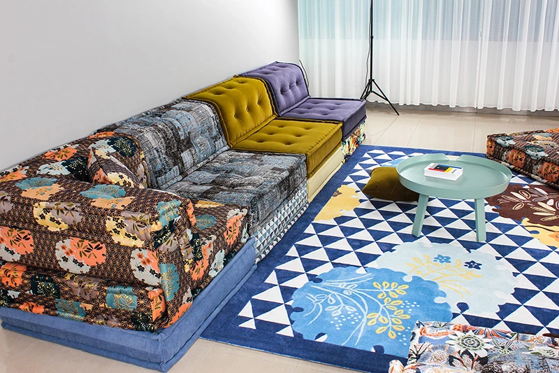 Unique Style Modern fashion French style Furniture Color 7 Seater Modular Mah Jong Sofa