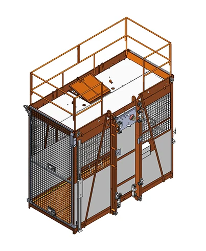 GJJ New Condition Twin Cage Electric Construction Elevator Steel Material Passenger Motor Core Engine with Gearbox Gear Hotels