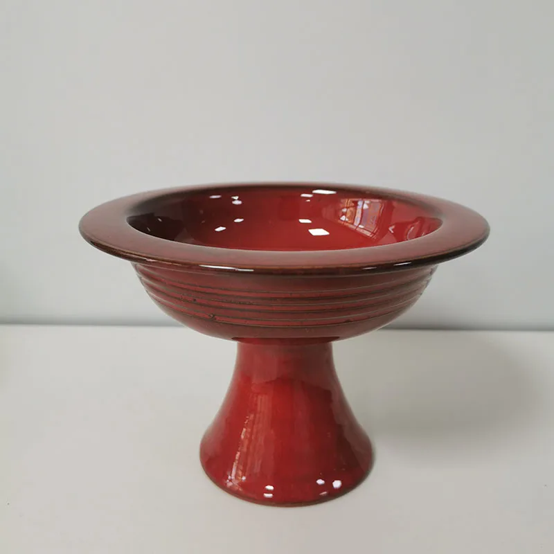 Large Vintage Red Footed Pottery Wax Melt Bowl Terracotta Personalized Oil Burner