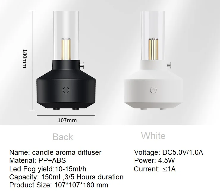 Retro Lamp Essential Oil Aroma Diffuser Aromatherapy Machine Small Desktop Cool Mist Humidifier