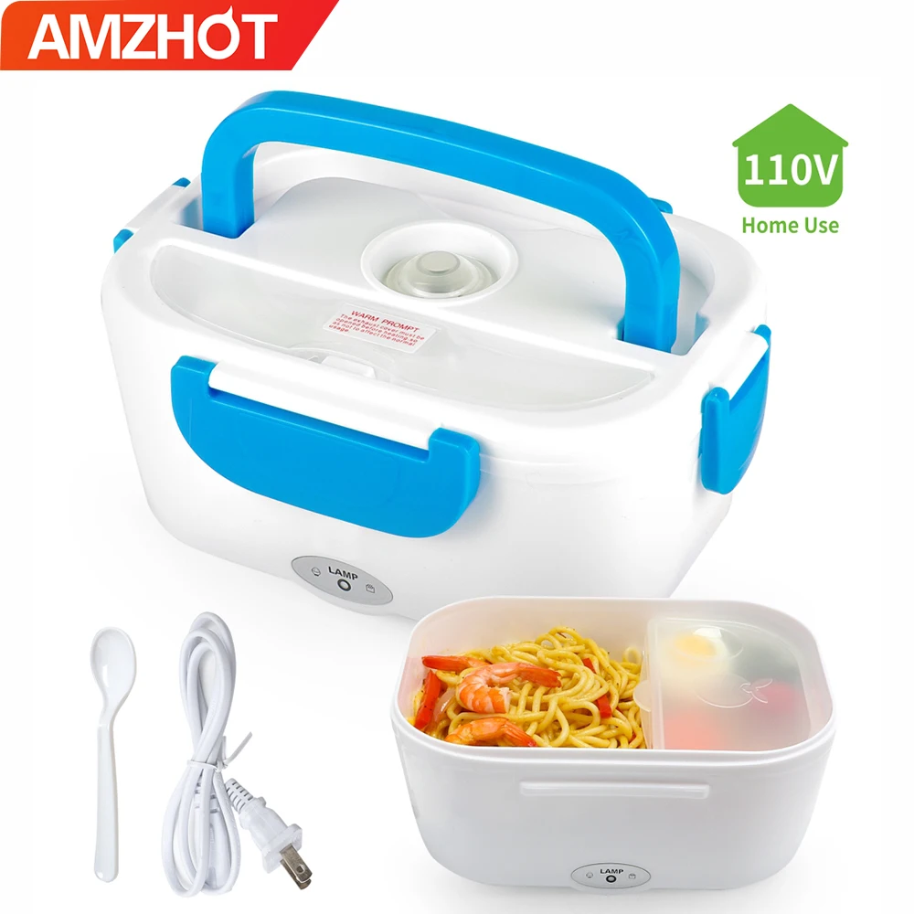 B10-0850 Amzn Top Seller Home Use Plastic Heating Bento Lunch Box Electric Lunch Box With Spoon