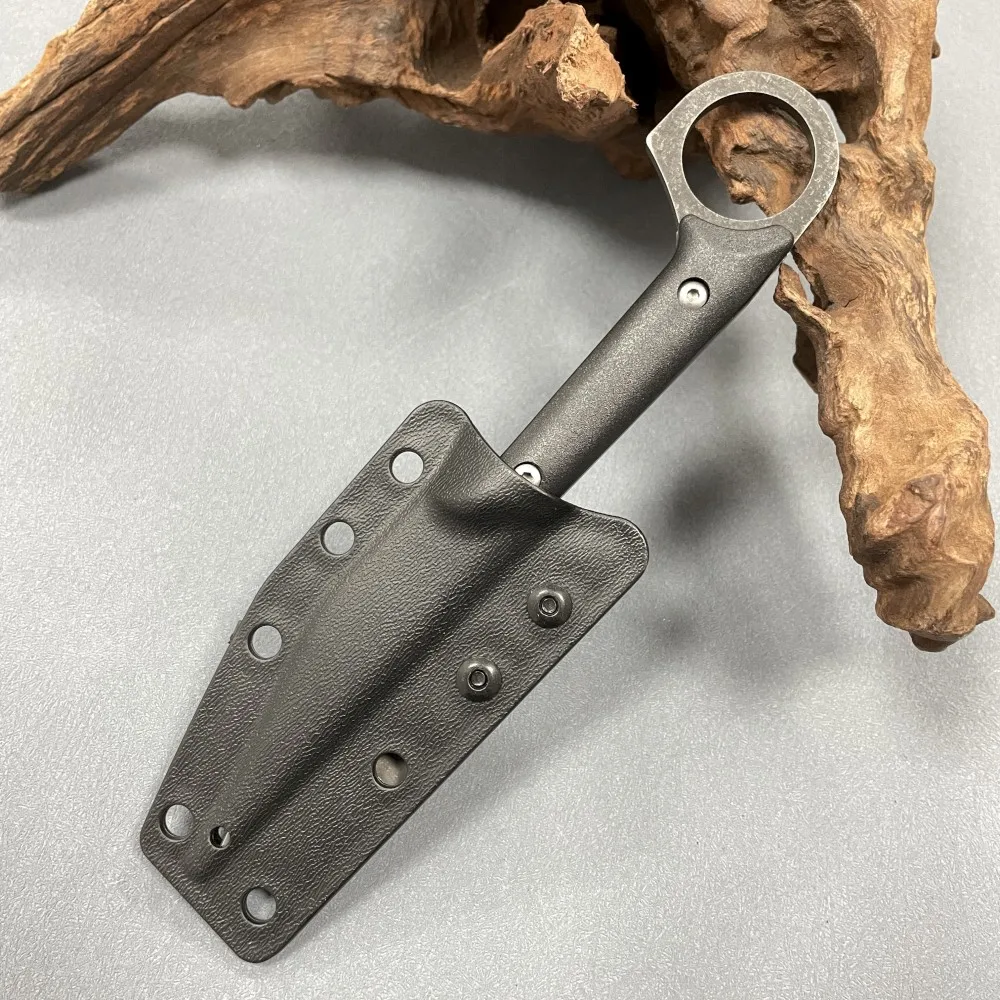 LHSK78 Modified Tanto tip Stonewash Steel blade Full tang End Ring Fiber Handle Survival Tactical Camp Utility Fixed Blade Knife