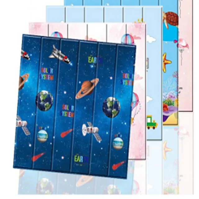 
Popular Eco-friendly Home Decoration XPE Foam 3D Wallpapers self Adhesive cartoon Wall Paper bedroom wall tile stickers 