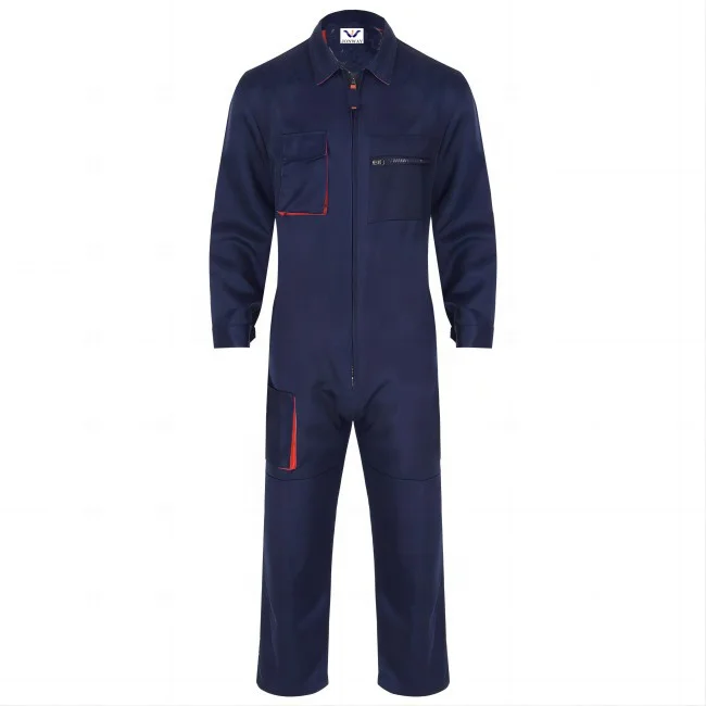 OEM ODM polyester/cotton twill coverall working uniform sixes pockets     workwear