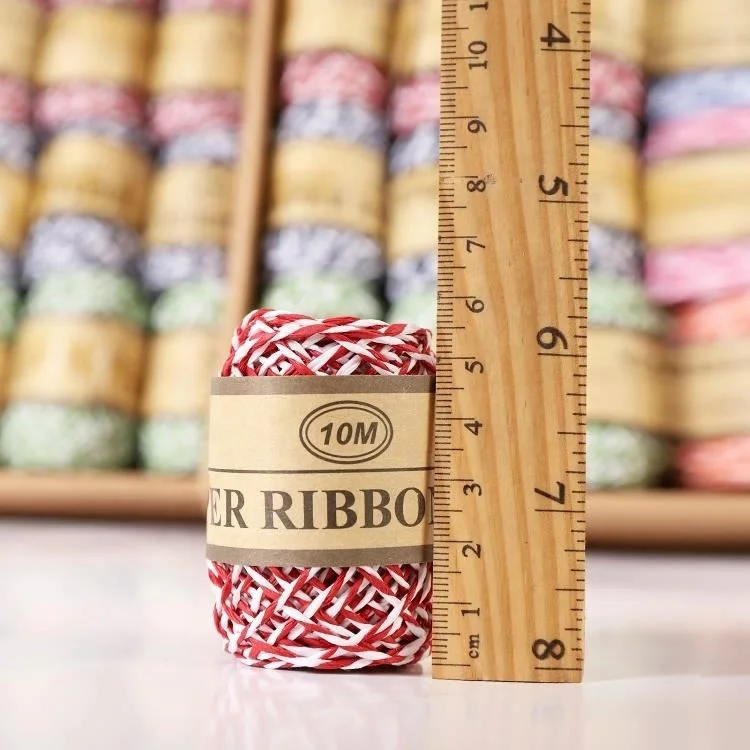 24 Rolls Raffia Stripes Paper String for DIY Making Twisted Paper Craft String/Cord/Rope