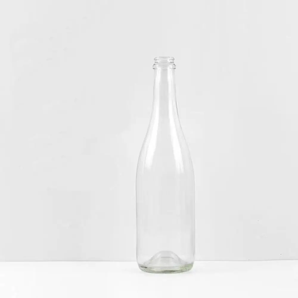 Wholesale 375ml 750ml Custom Amber Clear Glass Champagne Bottle Sparkling Wine Bottles